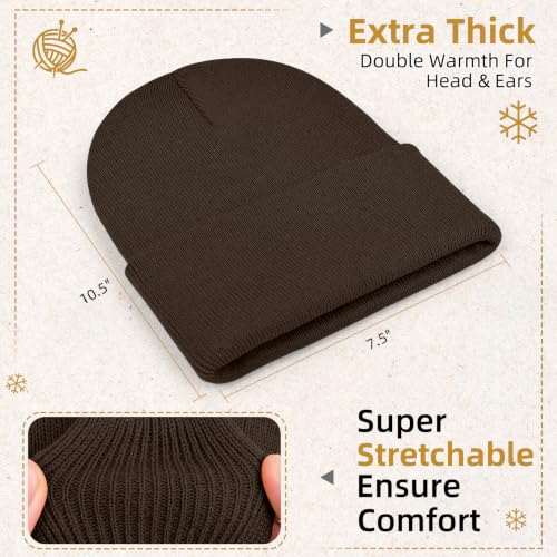 Image of ZOORON Beanie for Men Women Slouchy Winter Beanie Hats Cuffed Skull Caps