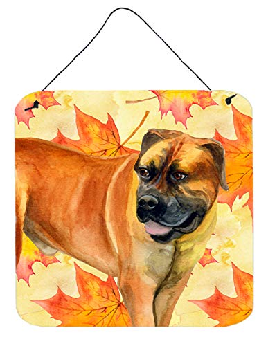 Caroline's Treasures BB9907DS66 Boerboel Mastiff Fall Wall or Door Hanging Prints, Yellow Aluminum Metal Sign Kitchen Wall Bar Bathroom Plaque Home Decor, 6x6, Multicolor