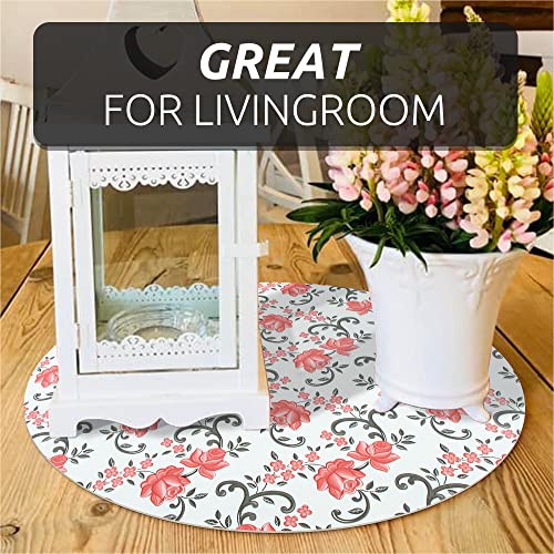 Fifty-Feet 12X120 Inch Shelf Liner For Kitchen Cabinets, Pvc Drawer Liner For Dresser Non-Slip Bathroom, Non-Adhesive Cabinet Liner Washable (Red Floral)(1 Roll) #TOP4