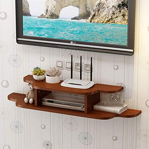 Schwimmende TV-Konsole, 2-stufiges TV-Regal an der Wand Schwimmende Medienkonsole für Kabelboxen Router Fernbedienungen DVD-Player CD-Dekor