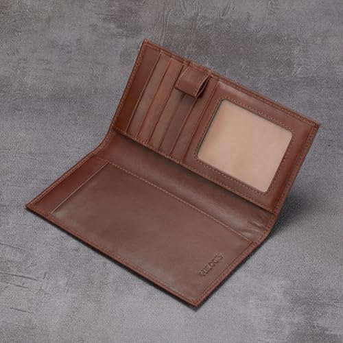Funda de chequera de piel de becerro italiana suave artesanal de alta calidad 5