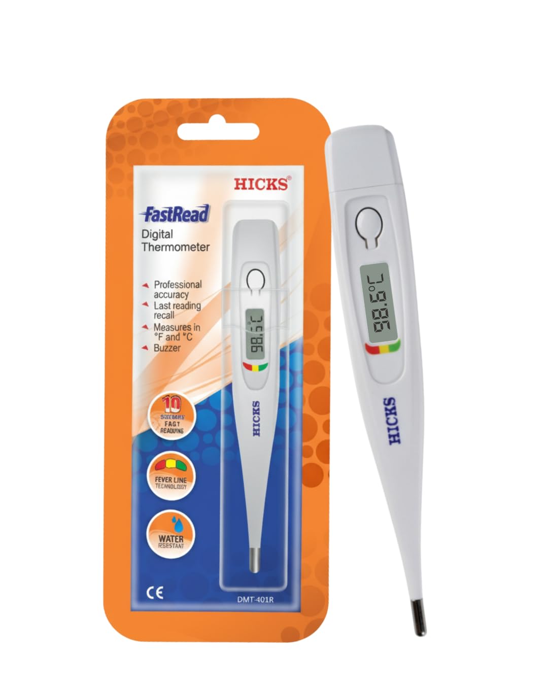 Hicks MT-401R Digital Thermometer with Buzzer (White)
