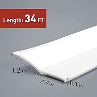 Vista 2 de Garage Door Seal Top and Side Seal Strip 34FT White Adhesive Backed Rubber Weather Stripping Replacement Weatherproofing Universal Sealing(White)