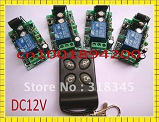 DC12V RF Wireless Remote Control Switch System 1 Transmitter +4 Receiver(Switch)10A 1CH Toggle Momentary Latched