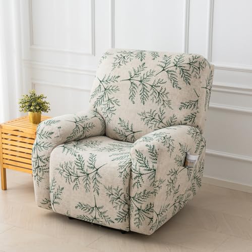 Image of Eco-Ancheng Recliner Slipcovers 4-Pieces Lazyboy Recliner Covers Recliner Couch Covers Recliner Chair Cover Non Slip Reclining Slipcovers with Storage Pockets Furniture Protector for Living Room,14