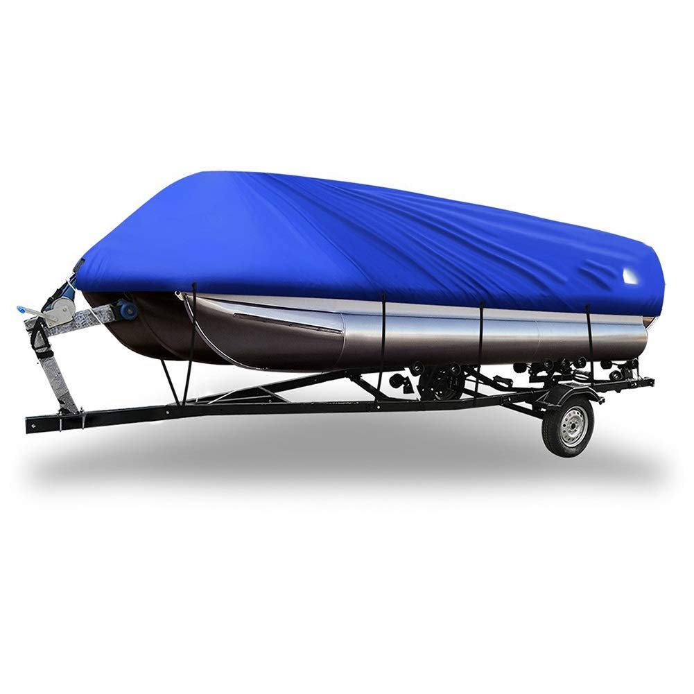 Telo copribarca Grigio Blu 17-20 Piedi 21-24 Piedi 300D 600/740 X 400 cm trasportabile per Barche di Forma Quadrata Telo copribarca Esterno (Blu 740x400 cm)