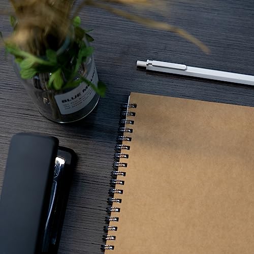 Dstelin Blank Spiral Notebook, 1-Pack, Soft Cover, Sketch Book, 120 Pages / 60 Sheets, 10 Inch X 7.5 Inch, 100Gsm, (Brown) #TOP5