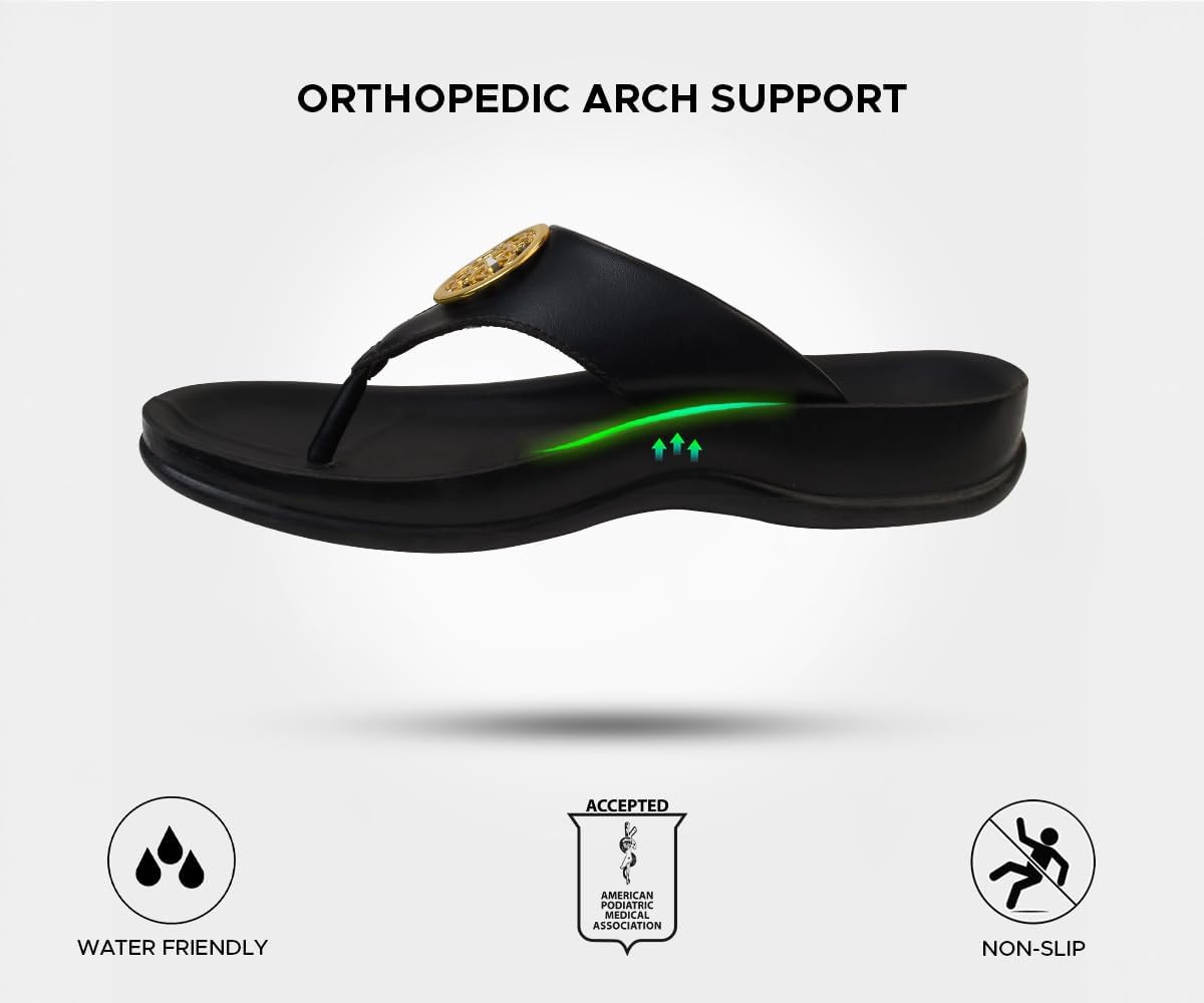 AEROTHOTIC Arch Supportive Strappy Orthotic Comfortable Flip Flops Cushion Soft Toe Post Non-Slip Summer Casual Travel Walking Thong Sandals Women Beach Essentials - Image 5