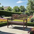 GarveeLife 2-Person Poly Lumber Garden Bench, Slatted Patio Loveseat, Weather-Resistant Outdoor Seating for Yard, Garden, Porch, Park or Backyard, Brown