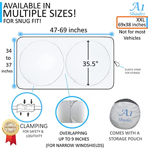 Automotive Windshield Sunshades With Storage Pouch By A1 Car Shield Sun Protector Shades For Windshield Sun Blocker Foldable Xxl #TOP2