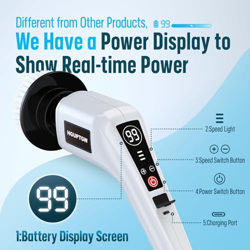 image for Hguptgw Electric Spin Scrubber, Cleaning Brushes for Household Use wit