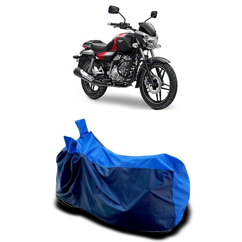 Image of DUFFEL-Two Wheeler Bike Body Cover Compatible for Bajaj V15 Heat Protectio /UV-Rays /Birds Dropping /DustProof /Waterproof All Variants [Nevay Blue]