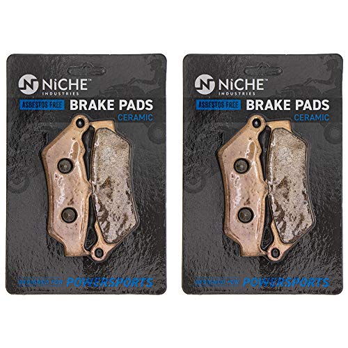 Image of NICHE Front Rear Brake Pad Set for Harley-Davidson 41300169 Ceramic 2 Pack | Harley-Davidson /BMW, Fits 2016-2019 Street 500 XG500; 1996-1997 F650ST; 2018 K1600 Bagger; 1998-2000 F650; 1999-2012 F650GS