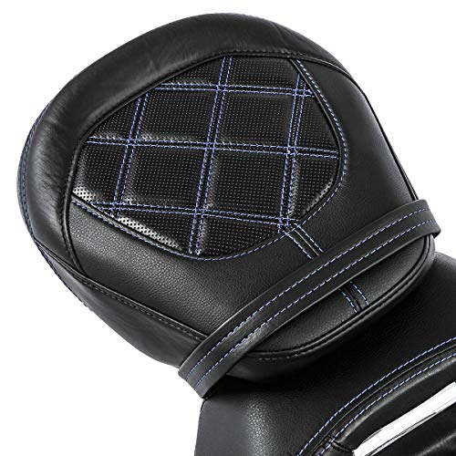 XFMT Low-Profile Rider Passenger Pillion Touring Seat w/Color-Matched Passenger Backrest Pad For Harley Davidson Touring Road King Street Glide Road Glide Electra Glide CVO 2009-2020