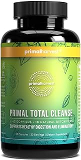 Primal Harvest Full Body Detox Cleanse, Primal Total Cleanse Works as Colon Cleanse, Liver Cleanse, Kidney Cleanse, Gut Cleanse, Bowel Cleanse, Intestinal Cleanse, & Stomach Cleanse, 60 Detox Pills