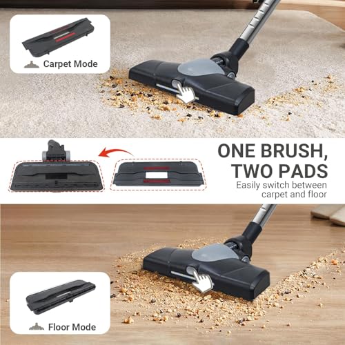 EZ SPARES Vacuum Brush Head Replacement,Universal Vacuum Attachment with LED Light, Vacuum Cleaner Parts Accessory,2-in-1 Carpet and Hard Floor Tool, Swivel Vacuum Cleaner Attachment Replacement Parts by EZ SPARES - Image 2