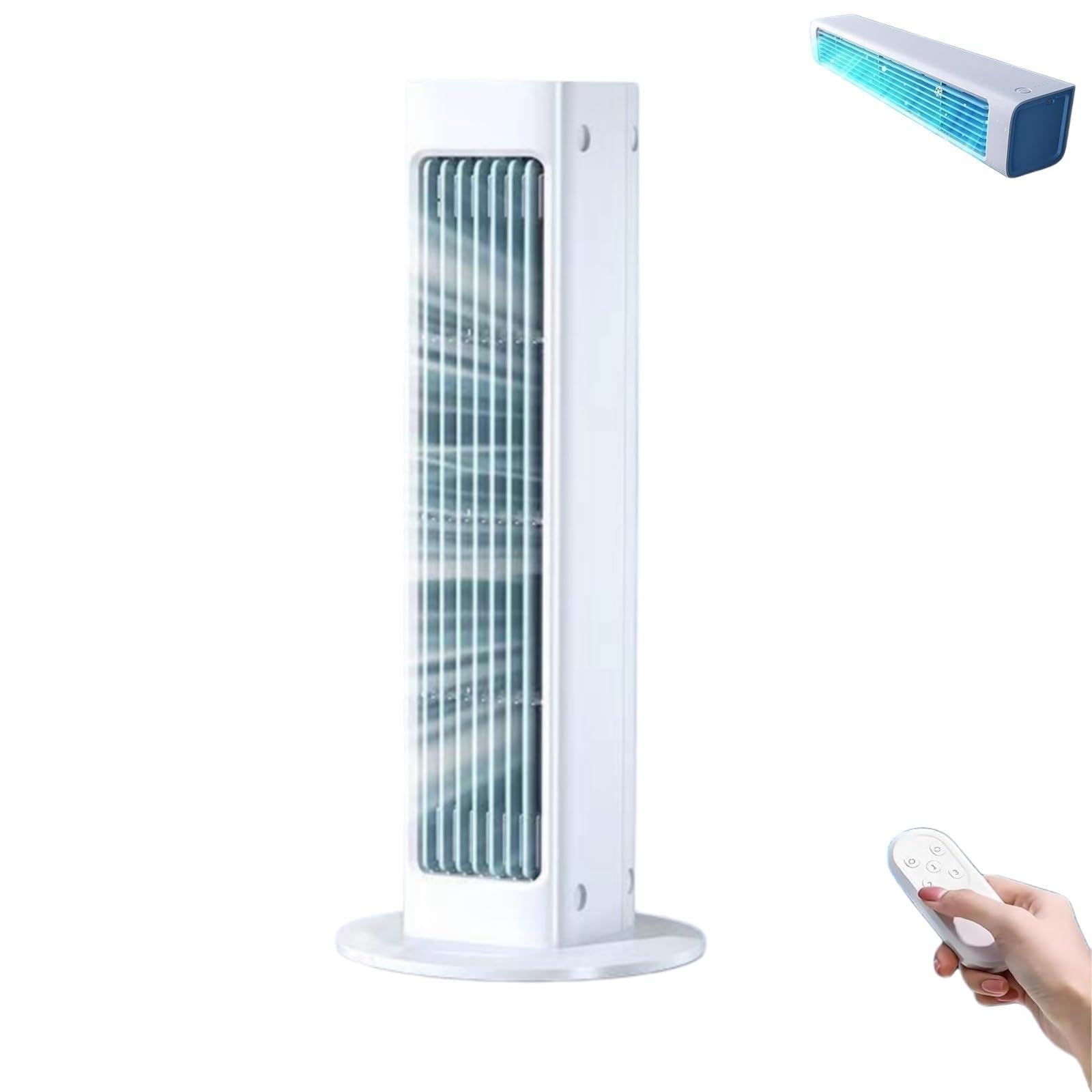 Breezamax - Qinux Breeza Max Fan Air Cooler Original, Condizionatori Portatili Ricaricabili con Telecomando 60 ° Oscillanti, per Casa/Ufficio (Bianco-1pcs)