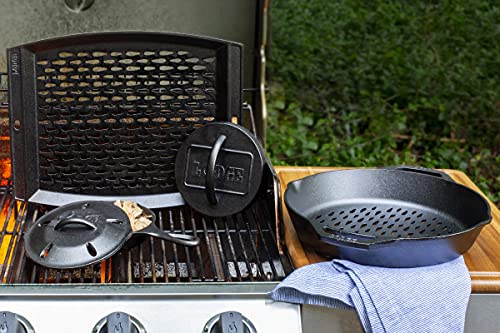 Lodge Pre-Seasoned Cast Iron Rectangle Grill Topper, 15 Inches - image 5