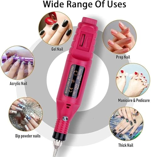 Professional Nail Drill Machine Electric Nail Files For Begginers Mutifunctional Nail Drill Set Kit For Acrylic Nails, Gel Nails, Nail Art Polisher Sets - 2