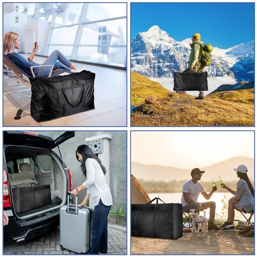 Dntorx 2 Stück 180L Extra Große Aufbewahrungstasche, Oxford Heavy-Duty Umzugstaschen mit Reißverschlüssen Handgriff, Wasserdichte Tragetasche für Umzug Bettdecken Kleidung Bettwäsche Aufbewahrung