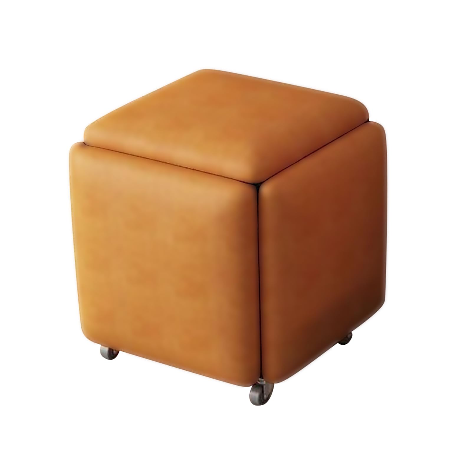 Pouf Cube Ottoman anti-taches en cuir PU, tabouret de café et de salon facile à nettoyer