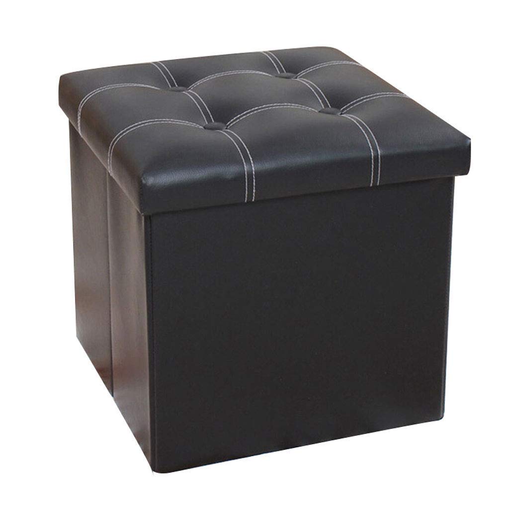 Tabouret de rangement pliable noir avec banc à chaussures pour salon