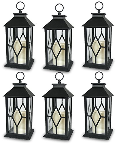 Tech Deals 🔥 Decorative Black Lantern - LED Flickering Flameless Pillar Candle with 5 Hour Timer Included - Indoor/Outdoor Lantern - 13 - Pack of 6 🔥 Hot Deals Decorative Black Lantern - LED Flickering Flameless Pillar Candle with 5 Hour Timer Included - Indoor/Outdoor Lantern - 13 - Pack of 6
