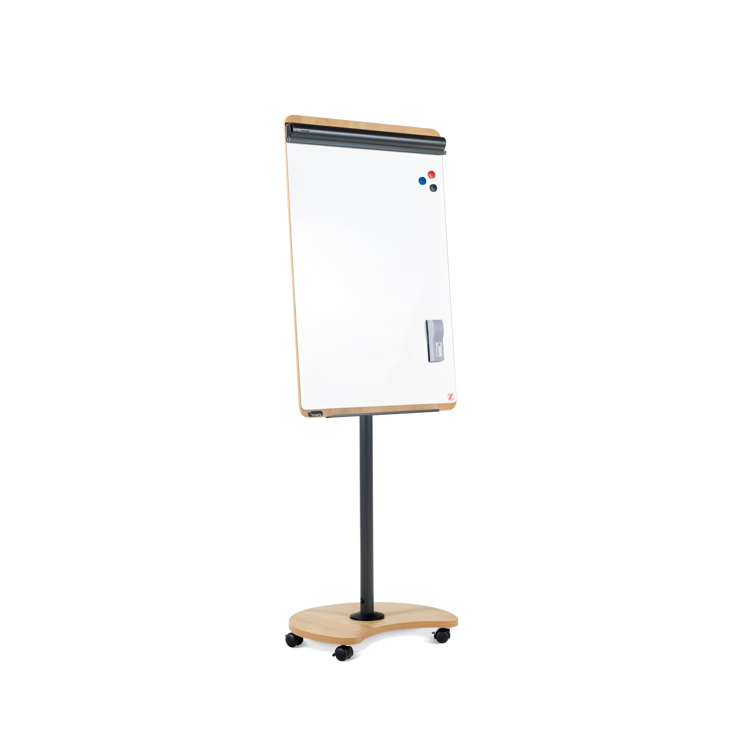 Rocada | Pizarra Magnética con Caballete Móvil - Rotafolios con Ruedas - Convertible en Mesa - Regulable en Altura - Marco Madera - 69 x 160-200 x 62 cm