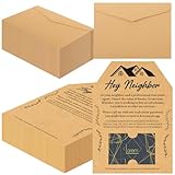 MotiMind 50 Sets of Real Estate Mailers Greeting Cards Neighbor House Shaped Cards With Envelopes Real Estate Agent Supplies (Stylish Hey Neighbor)