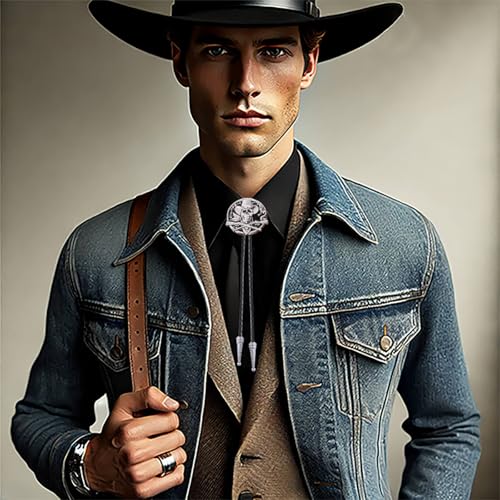 Image of Western Cowboy Patriotic Eagle Bolo Tie USA 250th Anniversary | Premium braided leather, anti-tarnish alloy pendant, adjustable sliding clasp, patriotic bolo tie for USA 250th Anniversary