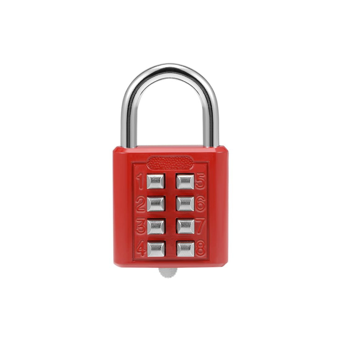 sourcing map 8-Digit Combination Padlock Push Button Lock for Locker Cabinet Red