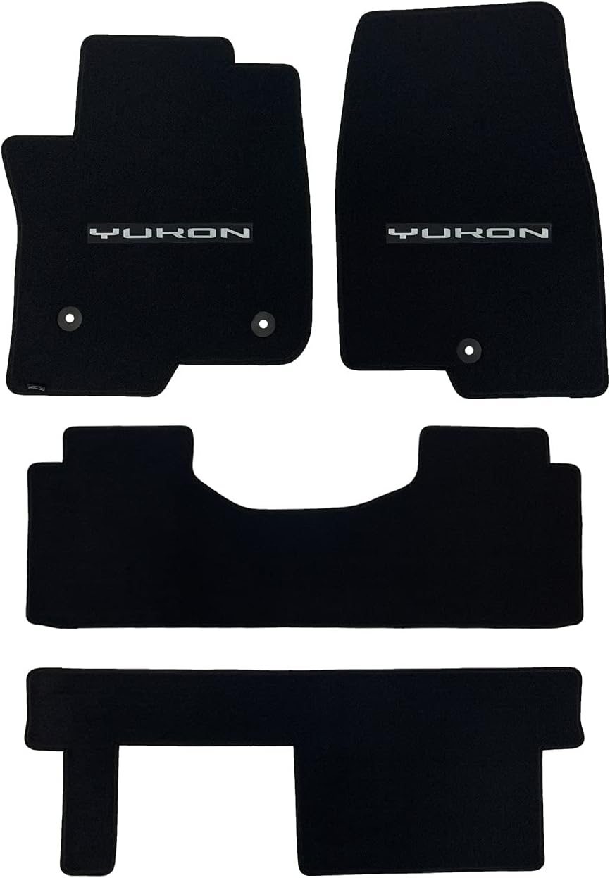 Lloyd Mats Custom-Fit Carpeted Floor Mats Premium Luxury Car Floor Liners for GMC Yukon/Denali 2021-On - Yukon Logo (Charcoal, Cargo)