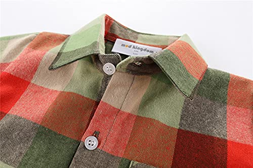Mud Kingdom Boys Plaid Flannel Shirt Long Sleeve Button Down Casual4