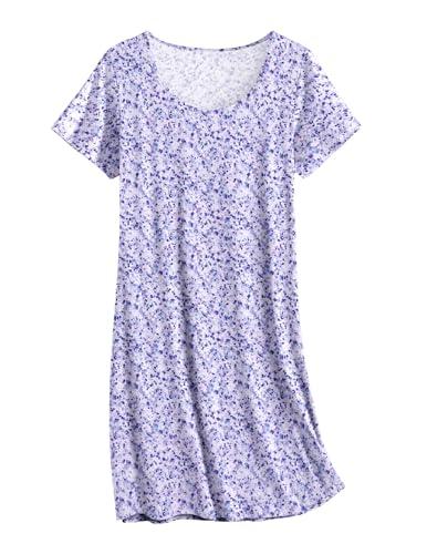 Ekouaer Nightgowns for Women Cotton Sleepshirts Short Sleeve Nightshirt Tshirt Night Gown Casual Sleepdress Comfy Nightdress