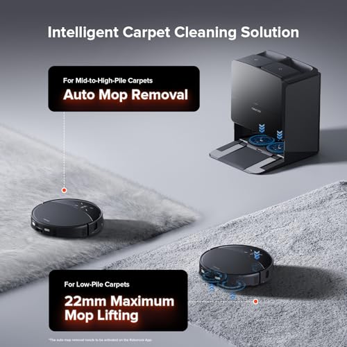 roborock Saros 10R Robot Vacuum and Mop, 22,000 Pa Suction, Zero-Tangling, 3.14’’ Ultra Slim, FlexiArm Riser Technology for Carpet & Floor, Corner & Edge Cleaning, Self-Emptying, Hot Air Drying, Black by roborock - Image 7