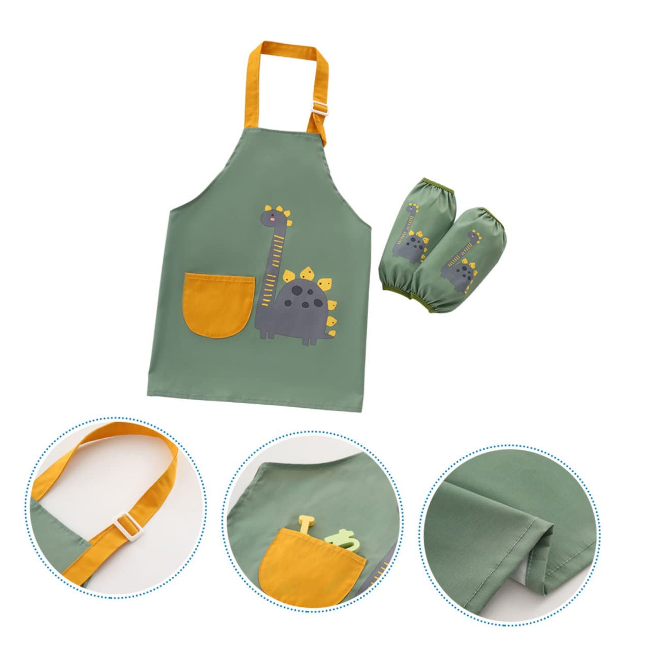 ibasenice 3 Set Grembiule Creativo Per Bambini Grembiule Verde Per Bambini Grembiule Da Pittura Per Set Grembiule Per