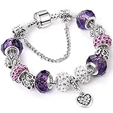 Delicate girl-shouzhuo Weißes Herz Anhänger Armbänder Armreifen Kristall Armbänder Mit DIY Schmuck Armband Für Frauen Geschenk