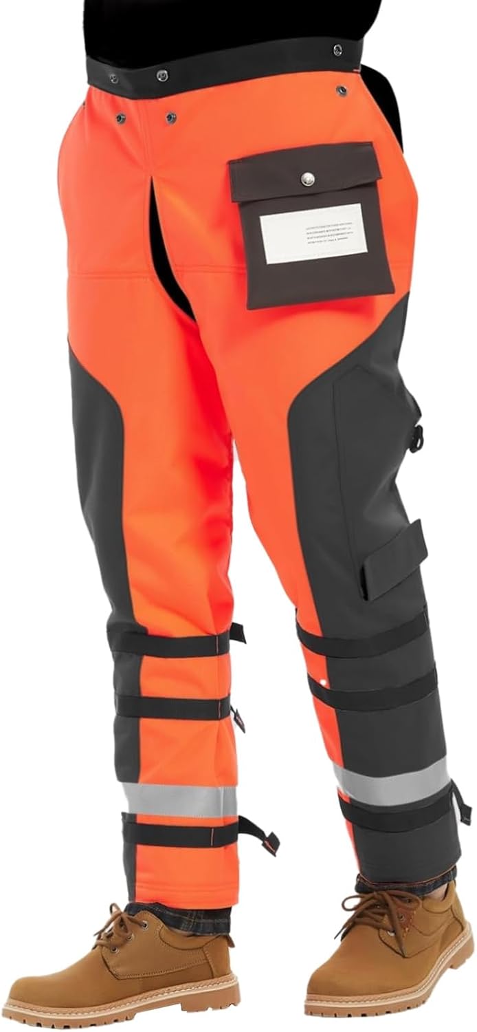 36-38Inch Chainsaw Pants,9 Layer Chainsaw Protective Pant for Men Women Logging Cutting Safety Gear Adjustable Belt