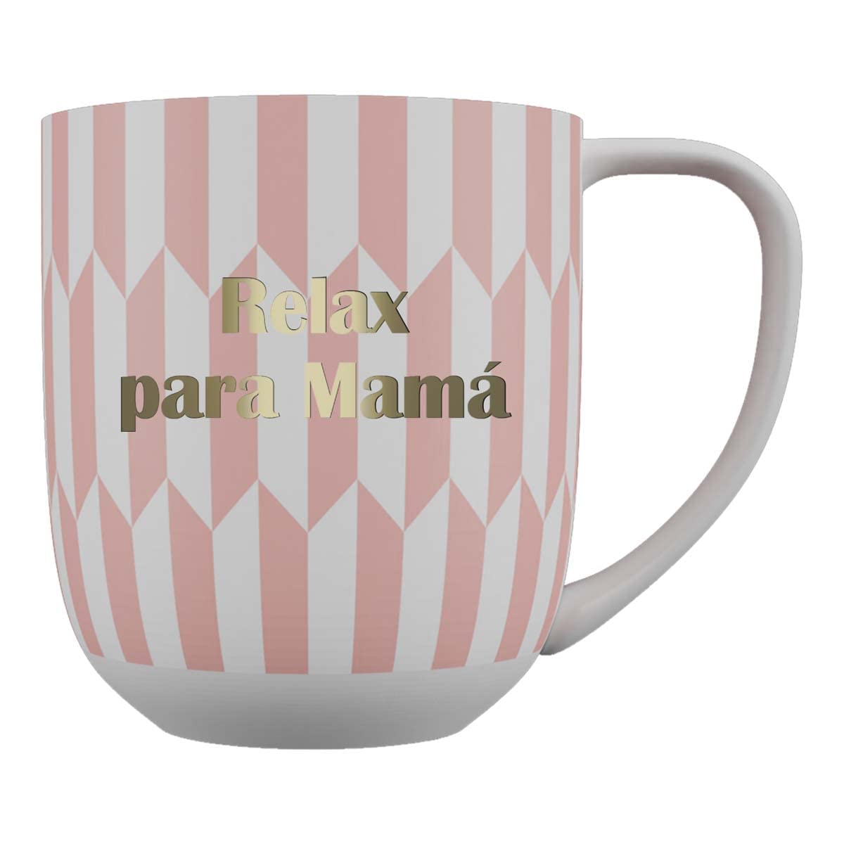 DRAEGER PARIS 1886 - Ceramic Mug 320 ml Gold Message Beautiful Mom - Chic Blue/Pink Design with Geometric Finish - Not Suitable for Microwave, Dishwasher Safe - Presentation in Elegant Box