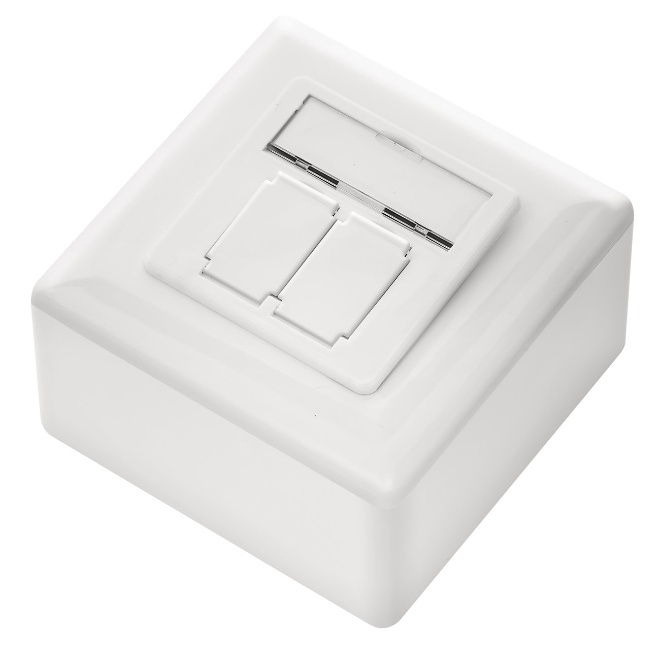 deleyCON 10x CAT 6 Universale Presa di Rete - 2x Porta RJ45 - Schermato - Superficie o Filo - 1 Gigabit Ethernet Rete - EIA/TIA 568A&B - Bianco