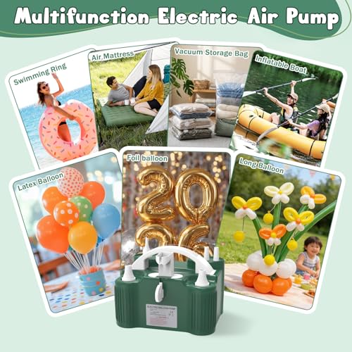 Image of ID IDAODAN 4-in-1 Electric Balloon Pump with Triple Nozzles, Dual Motor Balloon Inflator & Deflator for Latex, Foil & 260Q Balloons