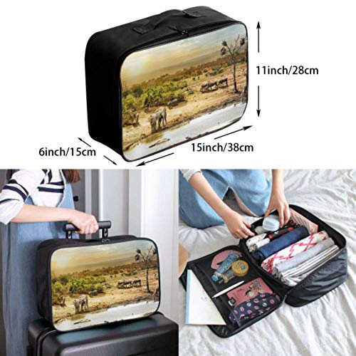 Custom Carry Storage Bags Lightweight Dreamy Scene Common South African Safari Hand Luggage Bag Foldable Portable Storage Luggage Bag With Trolley Sleeve