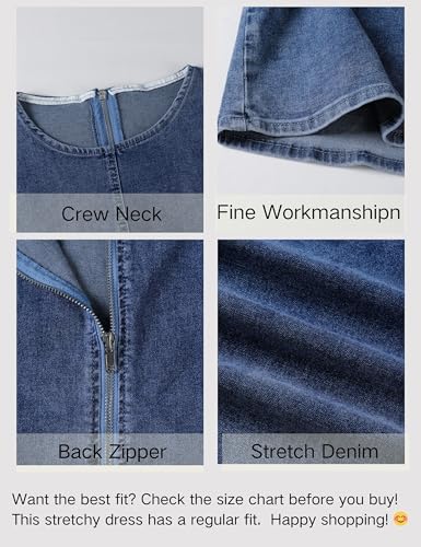Image of Daacee Women's Sleeveless Denim Mini Dress Sleeveless Waist Tucks Zipper Short Tank Jean Dresses Concert Outfits