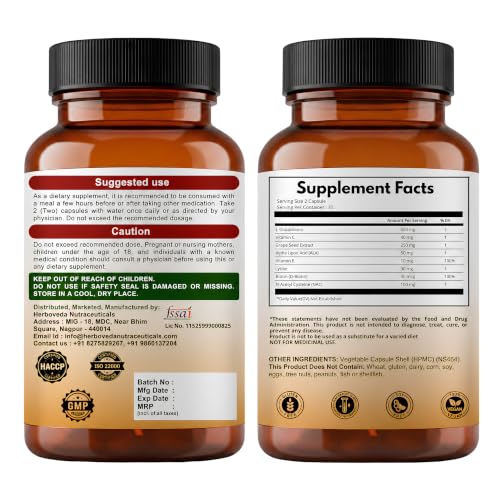 Image of L-Glutathione 500mg Capsules | Powerful Antioxidant Support | Skin Health & Radiance | Detox & Immune Support | Reduced Glutathione Supplement | 60 Veg Capsules