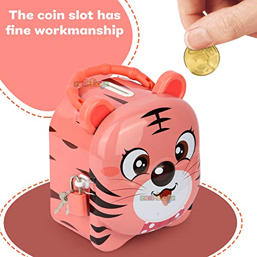 Image of Zest 4 Toyz Money Bank for Kids Metal Piggy Bank with Lock N Key Money Saving Box Gullak Money Box Coin Bank Kids Cash Box Return Gifts