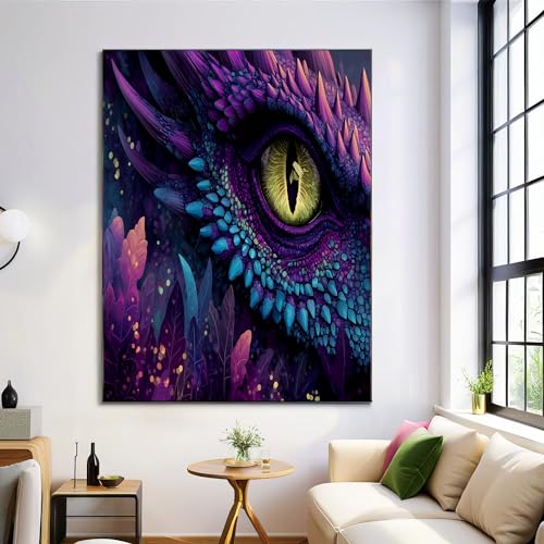 Impressions sur Toile de Style Fantastique Grand Format 80x120 cm Tableau Violet