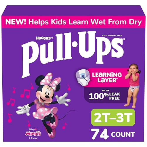 Image of Pull-Ups Girls' Potty Training Pants, Size 2T-3T Training Underwear (16-34 lbs), 74 Count