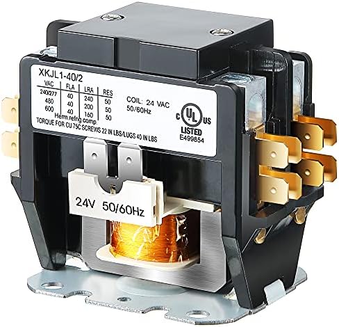 Carrier HVAC Motor Contactor, 24VAC 40 Amp Coil 2 Pole Replacement Relays Compatible with PC240A, Air Conditioner, Heat Pump, Refrigeration Systems