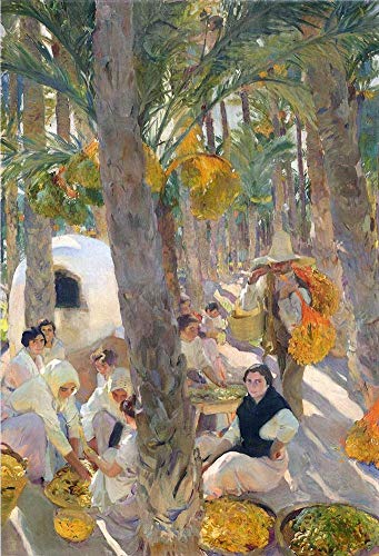 Peinture à l'huile célèbre El Palmeral par un maître d'art pour salon chic
