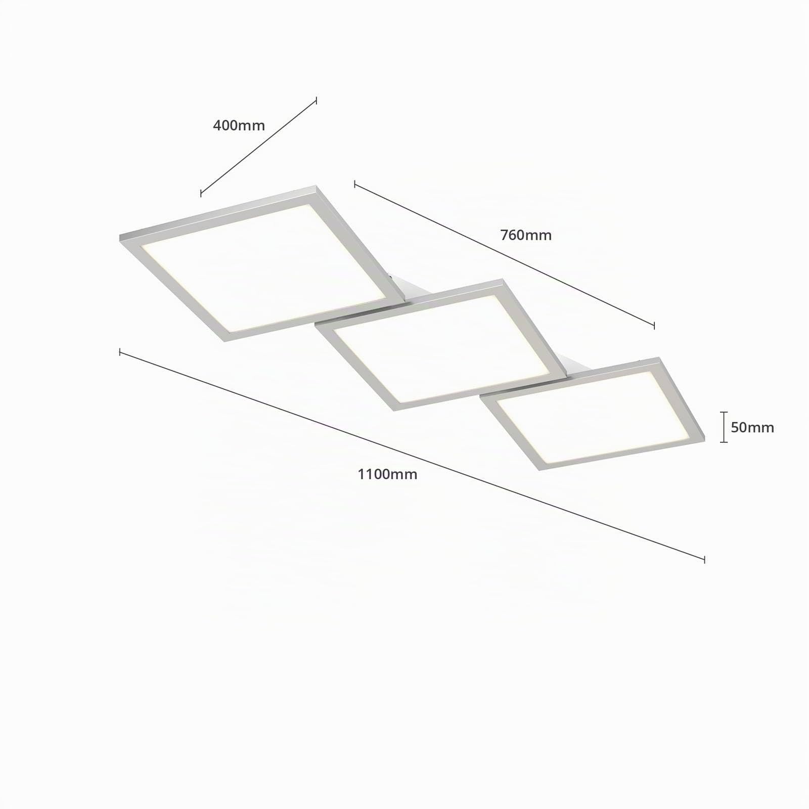Lucande LED Deckenleuchte Ilira dimmbar mit Leselampe (Modern) in Alu aus Aluminium (3 flammig,) - Lampe Deckenlampe Küchenleuchte